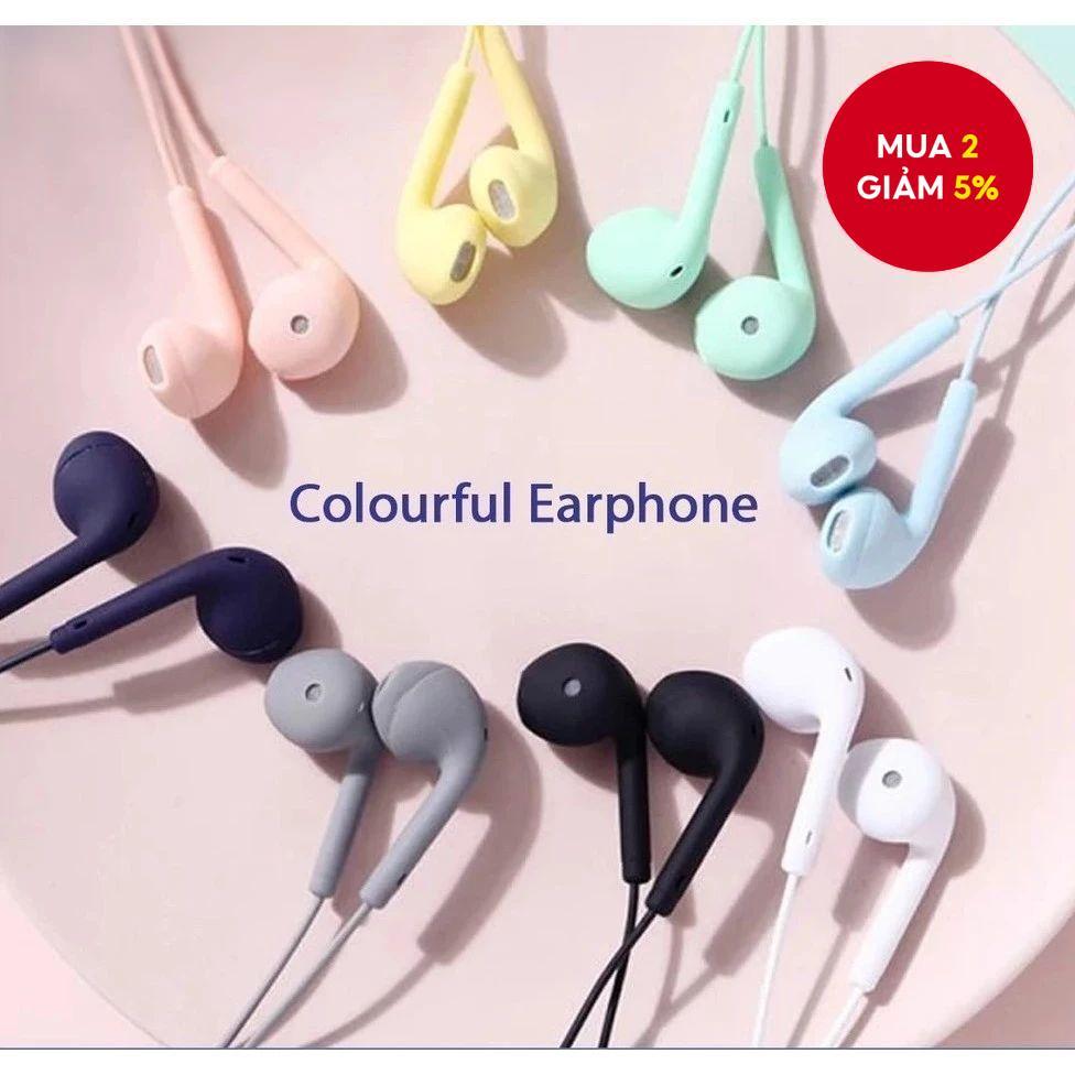 Macaron Tai nghe có dây 3,5mm Tai nghe đầy màu sắc Giảm tiếng ồn Phim hoạt hình Tai nghe chất lượng âm thanh nổi HIFI