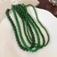 Vòng cổ hạt xanh PYCOU, Khóa chuyển đổi 4 6 8 10mm Vòng cổ Choker, Dây chuyền xương đòn tròn thủy tinh dành cho nữ