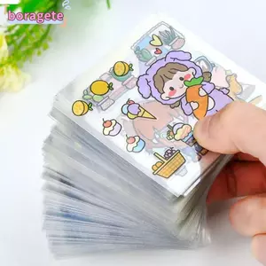 BORAGETE 10 / 20 / 50 Miếng Dán PVC, Họa Tiết Hoạt Hình Dễ Thương Trang Trí Sổ Tay DIY, Trong Suốt Chống Thấm Nước Sổ Lưu Niệm Trang Trí Điện Thoại Bình Nước Trang Trí Cho Trẻ Em Bé Trai Bé Gái
