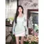 Bộ đồ bầu không khí mùa hè dành cho nữ Váy ngắn in hình hẹp + Bộ đồ hai mảnh dài tay mỏng