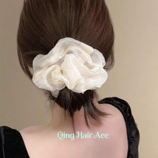 Dây buộc tóc nữ cao cấp phong cách Mori, scrunchy gạc retro, đuôi ngựa thấp, hoa, co giãn bền