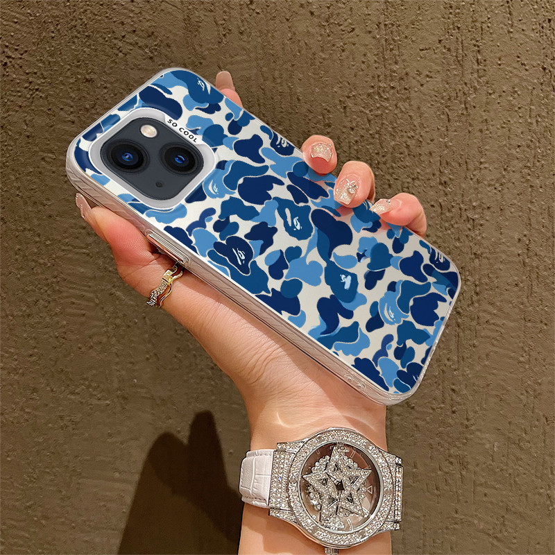 Ốp Điện Thoại Samsung Galaxy A02S A03 A04 A03S A05 A05S A06 4G A07 A17 A12 13 A14 A15 A16 A20 A30 A22 A23 A25 A31A32 A35 A33 A50 A50S A30S A51 A52 A55 A5G Màu Xanh Ngụy Trang Nghệ Thuật