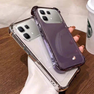 Ốp Lưng Trong Suốt Viền Mạ Sang Trọng Cho Infinix Note 60 Pro 50X 50S Hot 70 60 Pro Plus 60i Túi Khí Bốn Mặt Vỏ Chống Sốc