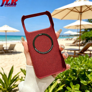 [JLK] Ốp lưng nam châm PC vân sợi carbon sạc không dây không viền cho Iphone 17 Air 16 15 14 Plus 13 12 Pro Max Ốp điện thoại từ tính họa tiết sợi Vỏ không khung dây