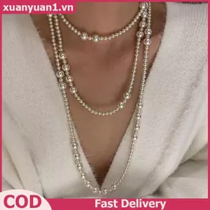 XUAN Vintage Ngọc Trai Nhiều Lớp Ngọc Trai Hạt Nelace Cho Nữ Ngọt Ngào Thanh Lịch Trang Sức Tiệc Cưới Quà Tặng VN