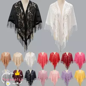 TOPTOOLCX Evening Prom Cape, Khăn choàng nữ rỗng nhiều màu, Phụ kiện đám cưới có tua rua Khăn quàng cổ thời trang