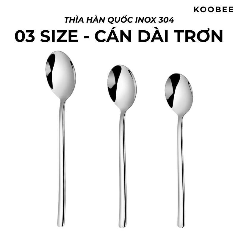 Thìa Nĩa Inox Cán Dài Hàn Quốc, Muỗng Ăn Cơm Ăn Canh Ăn Cháo, Nĩa Trái Cây Salad Cao Cấp | 130 & 302