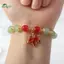 Springevenstar Vòng tay ngọc đỏ duyên dáng có lá trang trí cho nữ Quà tặng 1 chiếc Trang sức Springevenstar