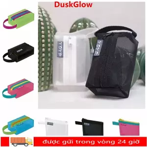 Túi dây kéo DUSKGLOW, Túi lưu trữ lưới di động trong suốt, Túi đựng mỹ phẩm Túi đựng hồ sơ du lịch Túi đựng son môi