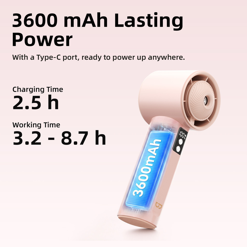 GOOJODOQ Quạt phun sương cầm tay  Quạt cầm tay làm mát và dưỡng ẩm tốc độ cao dành cho du lịch ngoài trời | BigBuy360 - bigbuy360.vn