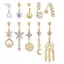 PNPIA- Pha Lê Zircon Bụng Nút Xỏ Hoa Trái Tim Mèo Phẫu Thuật Thép Bụng Nhẫn Nữ Bé Gái Rốn Dòn Ten Trang Sức