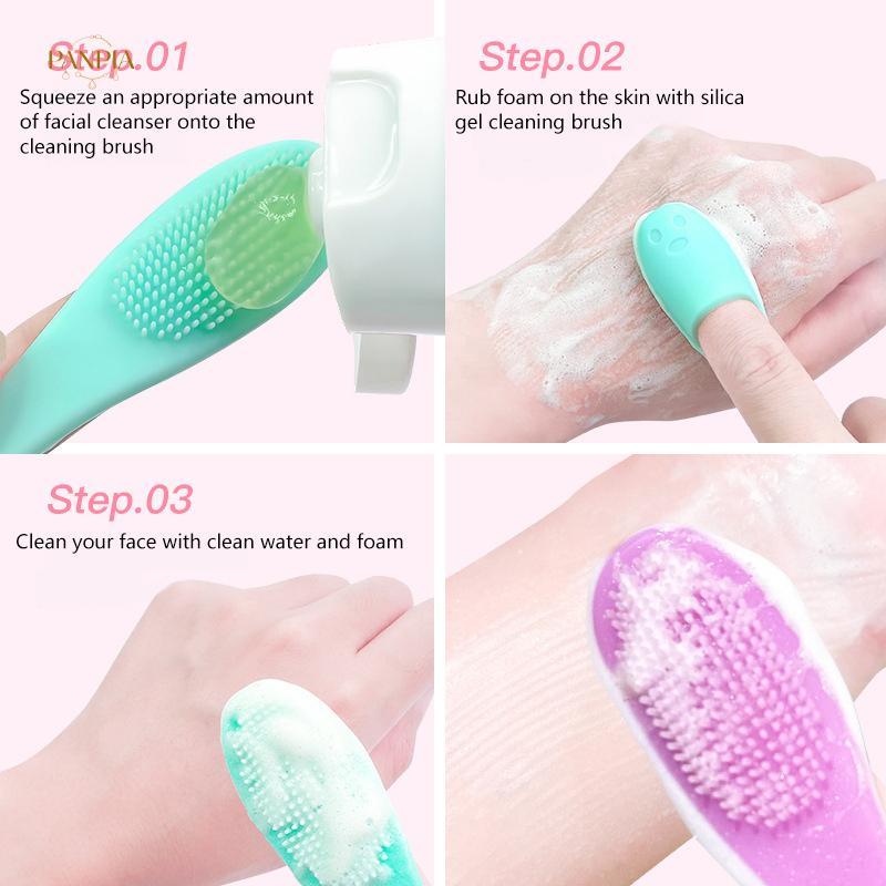 PNPIA- Bàn chải mũi silicon Máy làm sạch lỗ chân lông đầu di động Bàn chải Massage hai mặt Dụng cụ làm đẹp Dụng cụ làm sạch da mặt Máy chà mũi