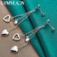 URMYLADY Bạc 925 Ba Trái Tim Bông Tai Nữ Tiệc Cưới Thời Trang Quyến Rũ Trang Sức