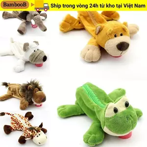 Túi đựng bút chì BAMBOOB, Túi đựng bút chì sang trọng dễ thương Khỉ sư tử, Sáng tạo Kawaii Động vật rừng Dung tích lớn Túi lưu trữ Đồ dùng học tập dành cho học sinh