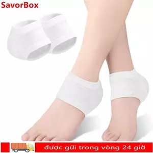Vỏ bảo vệ gót chân SAVORBOX, Tất gót chân bằng silicon chống nứt Plantar Fasciitis, Sửa chữa da Giảm đau Miếng đệm giày Polyester Chăm sóc bàn chân