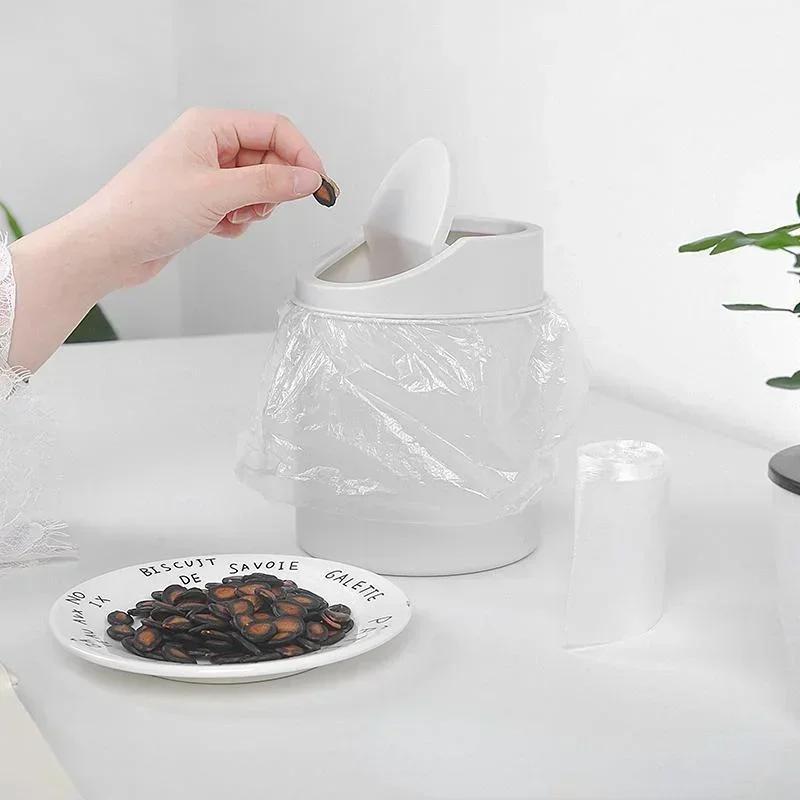 Thùng rác mini có nắp để bàn, phụ kiện giữ vệ sinh phòng ngủ & bàn làm việc