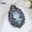 KUZHEN 1X Vintage Cameo Phong Cách Victoria Pha Lê Tiệc Cưới Nữ Mặt Dây Chuyền Thổ Cẩm Pin HOT