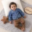 1-6 Tuổi Trẻ Em Bé Gái Mùa Thu Áo Khoác Denim Có Túi Sò Viền Thường Ngày Nút Xuống Búp Bê Cổ Áo Dài Tay