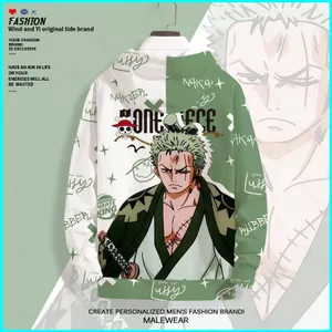 SY3 One Piece Anime Áo Dài Tay Unisex Cosplay Zoro 3D Áo Thời Trang Top Chui Đầu Oversize YS3