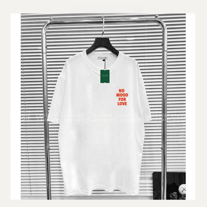 （Giao hàng 24h）Angela Áo Thun Form Rộng Cotton 100% NO MOOD FOR LOVE Tay Lỡ Local Brand Unisex Nam Nữ