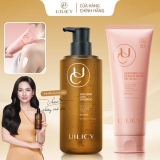 Bộ Dầu Gội Và Tinh Chất Chống Nắng UILICY 300ml+200ml Không Silicone, Giảm Dầu, Nâng Tông Tức Thì, Bảo Vệ Da Hàng Ngày