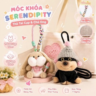 【BabyJoy】Móc khóa thỏ Lop tai to,charm gấu bông treo balo và túi xách,phụ kiện cao cấp quà tặng dễ thương