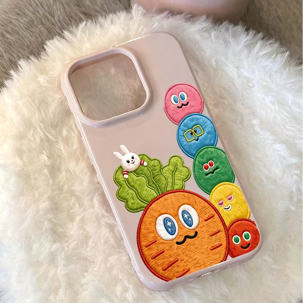 Vẽ củ cải mềm dễ thương cho trường hợp iPhone 17promax 161514plus 3 trong 1 bezel 1311211