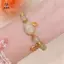 phước lành Luy Cặp đôi thủy tinh tình bạn vòng tay thỏ thời trang hạt đá tự nhiên cho nữ Quà tặng trang sức [Mina]