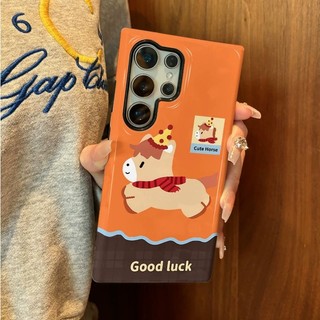 Ốp lưng chống sốc họa tiết Lucky Horse S26Ultra có thể so sánh cho Samsung S26 S23 S24 Ultra S24FE 25FE S25eDge Vỏ chống sốc S25 Plus S25ultra A55 a56 A36