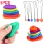 6 Chiếc Silicon Họa Tiết Lo Lắng Đá Fidget Đồ Chơi Giảm Căng Thẳng Cảm Giác Bộ Thực Phẩm An Toàn Cấp Cho Trẻ Em Người Lớn — Có Bộ 6 Hộp Màu