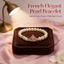 Vòng tay ngọc trai nữ - Charm vương miện thanh lịch kiểu Pháp (Zircon hình trái tim hồng) Hạt đệm pha lê Gold Accent - Trang phục hàng ngày tối giản sang trọng
