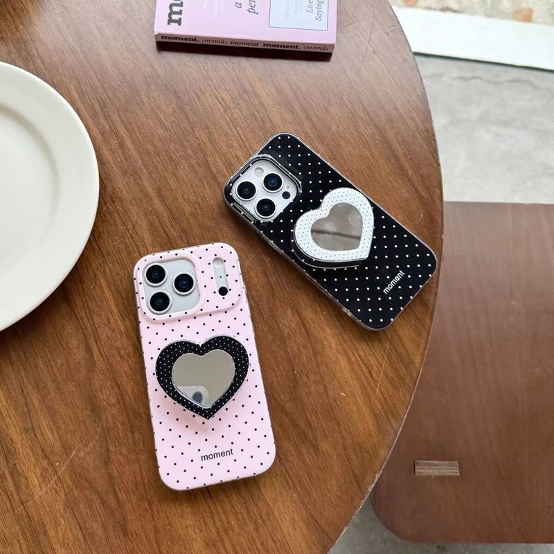 Giá đỡ gương chấm bi Niche ins Apple171615Ốp điện thoại iPhone14promax Soft Case 8P Chống sốc