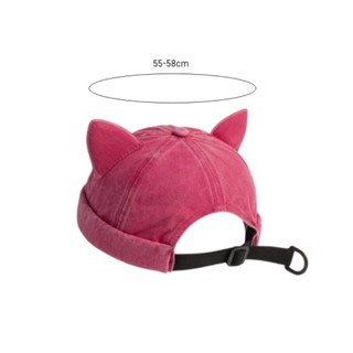 Mũ trùm đầu tai mèo NOOKSTORY, Mũ không vành cũ giặt thoáng khí, Mũ beanie màu trơn Unisex có thể điều chỉnh dễ thương Mũ beanie nam giới