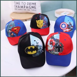 Mũ lưỡi trai Marvel phiên bản Hàn Quốc Mũ bóng chày Người nhện Batman Superman Captain America Mũ trẻ em