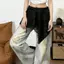 1 / 2 Chiếc Pháp Không Đều Ren Lưng Váy Maxi Dài Sheer Hem Ruffle Edge Bohemian Phong Cách Vintage Nữ Mùa Hè Váy Hoa