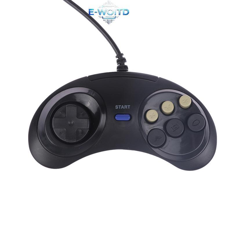 E-WOITD Classic Có Dây 6 Nút Tay Cầm Joypad Bộ Điều Khiển Trò Chơi Cho SEGA MD2 Mega Drive Phụ Kiện Chơi Game E-WOITD