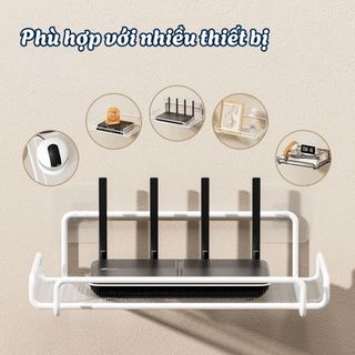 Giá Để Wifi Gắn Tường Bằng Thép Carbon Không Gỉ, Kệ Đựng Modem, Router Wifi Tiết Kiệm Không Gian