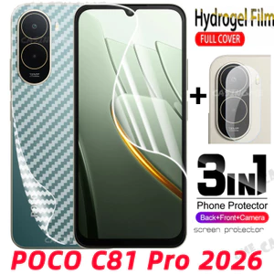 POCO C81 Pro 2026 Mặt Trước Full Cover Bảo Vệ Hydrogel Cho POCO C81 Pro PocoC81Pro C81Pro C81X 5G 4G Không Kính Cường Lực Phía Sau Camera Bảo Vệ Màn Hình