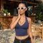 Áo ba lỗ cổ áo mùa hè không tay hở lưng cổ chữ V Slim Fit Crop Vest