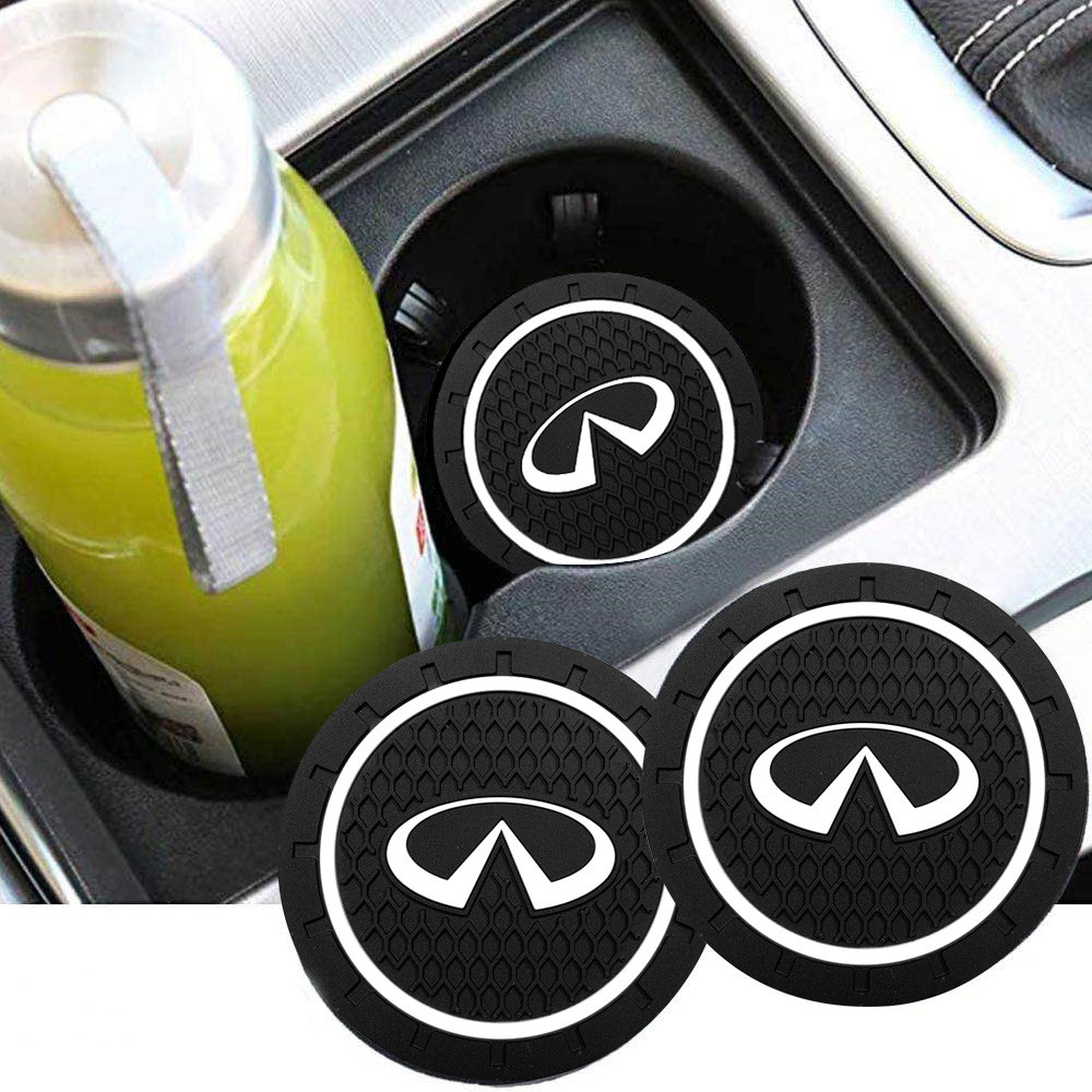 2 Chiếc Xe Coaster Cốc Nước Giá Đỡ Chai Miếng Lót Chống Trơn Trượt Thảm Silica Gel Chống Thấm Nước Cho Infiniti Q50 Q60 Q70 QX50 QX60 QX70 G25 FX JX35 FX25 EX35 FX37