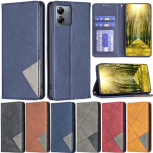 Ốp Lưng Cao Cấp Cho Motorola Moto G06 G56 G35 G55 G85 G04 G24 G34 G14 G84 G54 E13 G73 G53 G23 G13 E20 Edge 50 Pro 5G Retro Ví Khe Cắm Thẻ Da Da Flip Stand Bảo Vệ Vỏ
