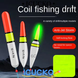 ICUCKO Câu Cá Điện Tử, Đèn Báo Led Phao, Câu Cá Trượt Trôi Ống Phao Tấn Công CR425 Pin Đá Câu Cá Câu Cá Mùa Đông