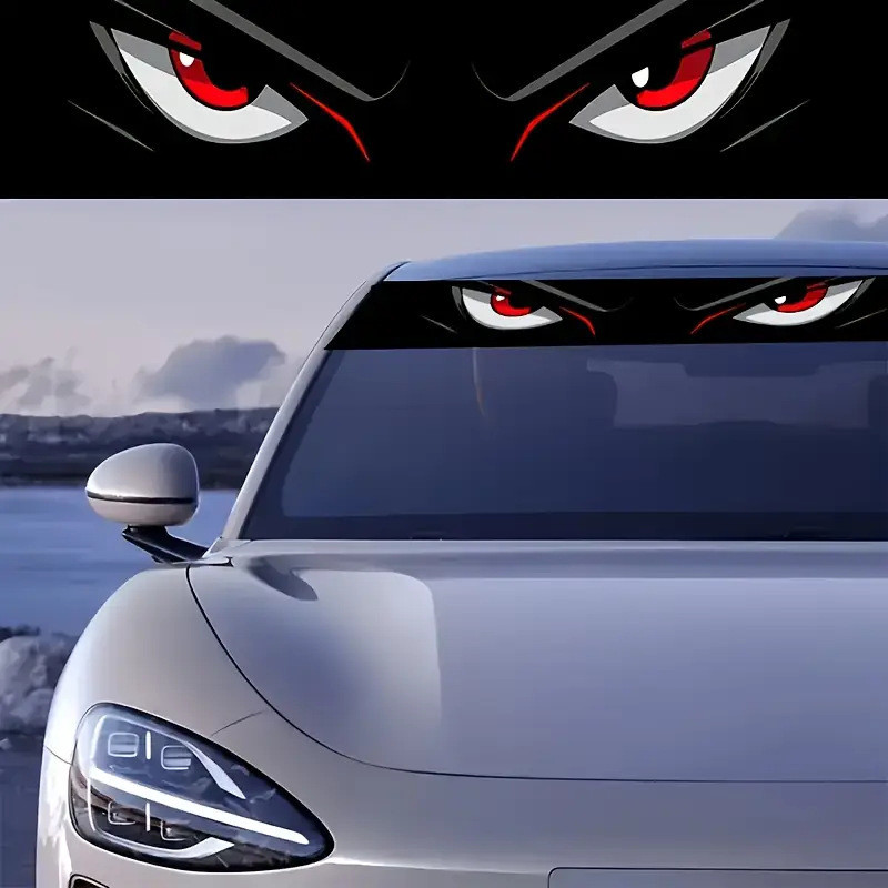 XE WINDSHIELD EYE STICKER 1Pc Chống Trầy Xước Chống Thấm Nước Tự Dính Họa Tiết Sống Động Dễ Dàng Dán Kiểu Dáng Bên Ngoài Có Thể Tháo Rời Phụ Kiện Trang Trí Tự Động