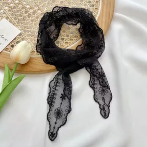 ☘️Khăn lụa Phong cách retro Đa năng Khăn Lụa Nữ Mùa Hè Mỏng Khăn Choàng Nhỏ Phiên Bản Hàn Quốc Trang Trí Tất Cả Trận Đấu Ren Nẹp Dài Khăn Bên Ngoài Khăn Nhỏ Khăn Khăn Khăn