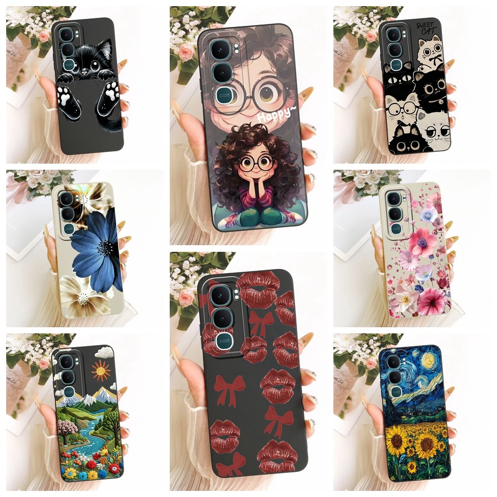 Dành Cho Vivo Y21D Ốp Lưng Silicon Thời Trang Mèo Dễ Thương Họa Tiết Vui Nhộn Cho Vỏ Điện Thoại VivoY21D