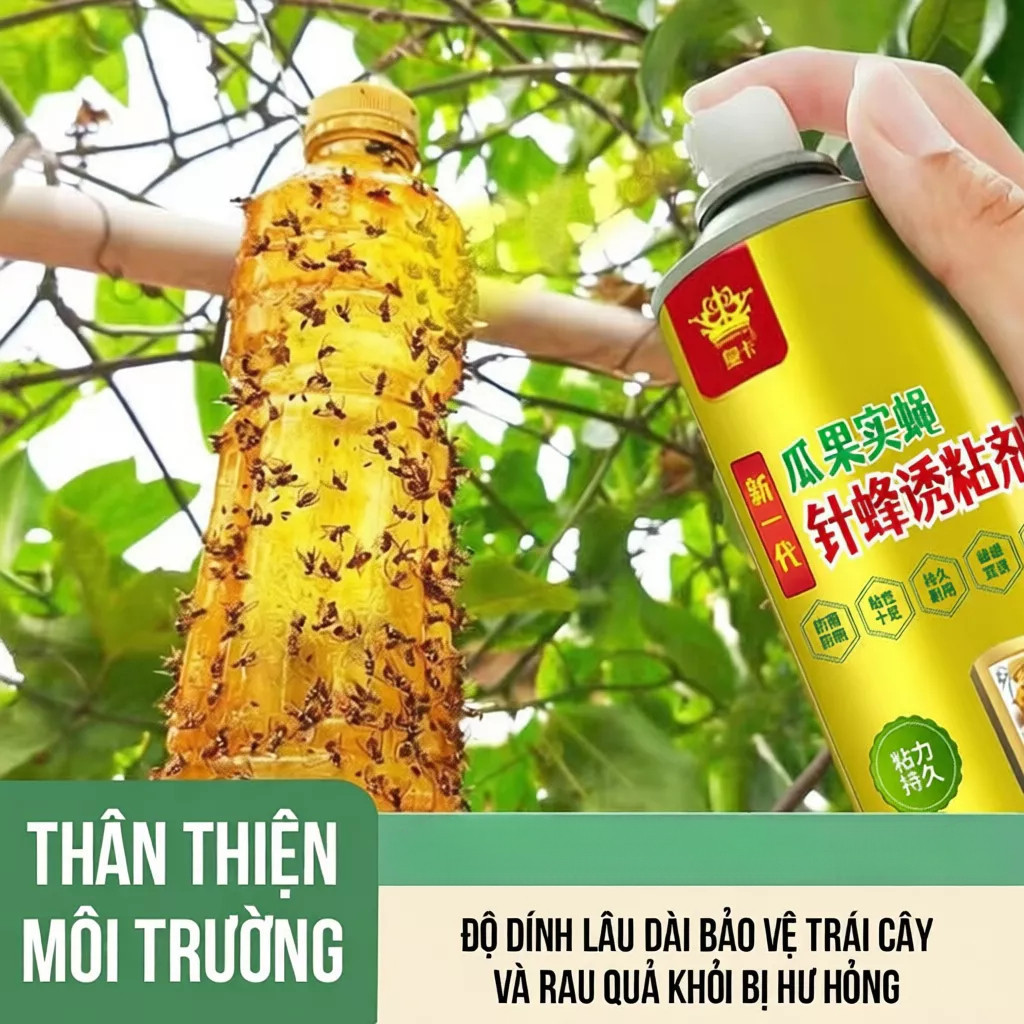 【COD】Keo xịt thu hút ruồi vàng công nghệ Đài Loan, bám chắc trên mọi bề mặt, diệt ruồi triệt để, an toàn cho cây trồng.