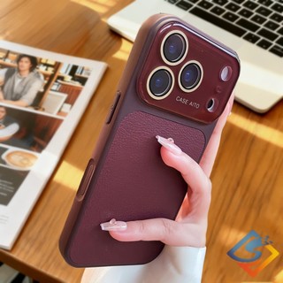 Dark Cherry Red Ngay lập tức biến thành Ốp điện thoại 17 Pro Max Bảo vệ ống kính cửa sổ lớn cho iPhone 13 14 15 16 Pro Max Ốp điện thoại chống sốc kèm theo hoàn toàn