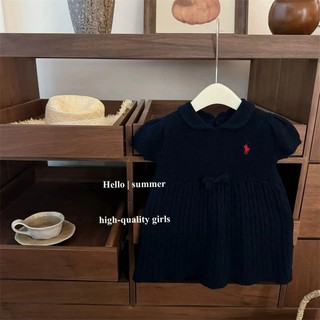 Bé Gái Preppy Phong Cách Thêu Cổ Búp Bê Dễ Thương Dệt Kim Đầm Công Chúa Bé Gái Mùa Hè Mỏng Dệt Kim Đầm