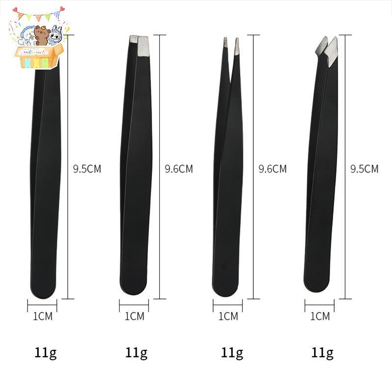 [KXH] Nhíp Góc Bằng Thép Không Gỉ 4 Bộ Loại Bỏ Tóc Xám Râu Lông Mày Làm Đẹp ELWW