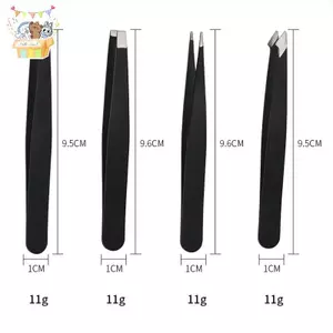 Nhíp Góc Bằng Thép Không Gỉ 4 Bộ Loại Bỏ Tóc Xám Râu Lông Mày Làm Đẹp ELWW